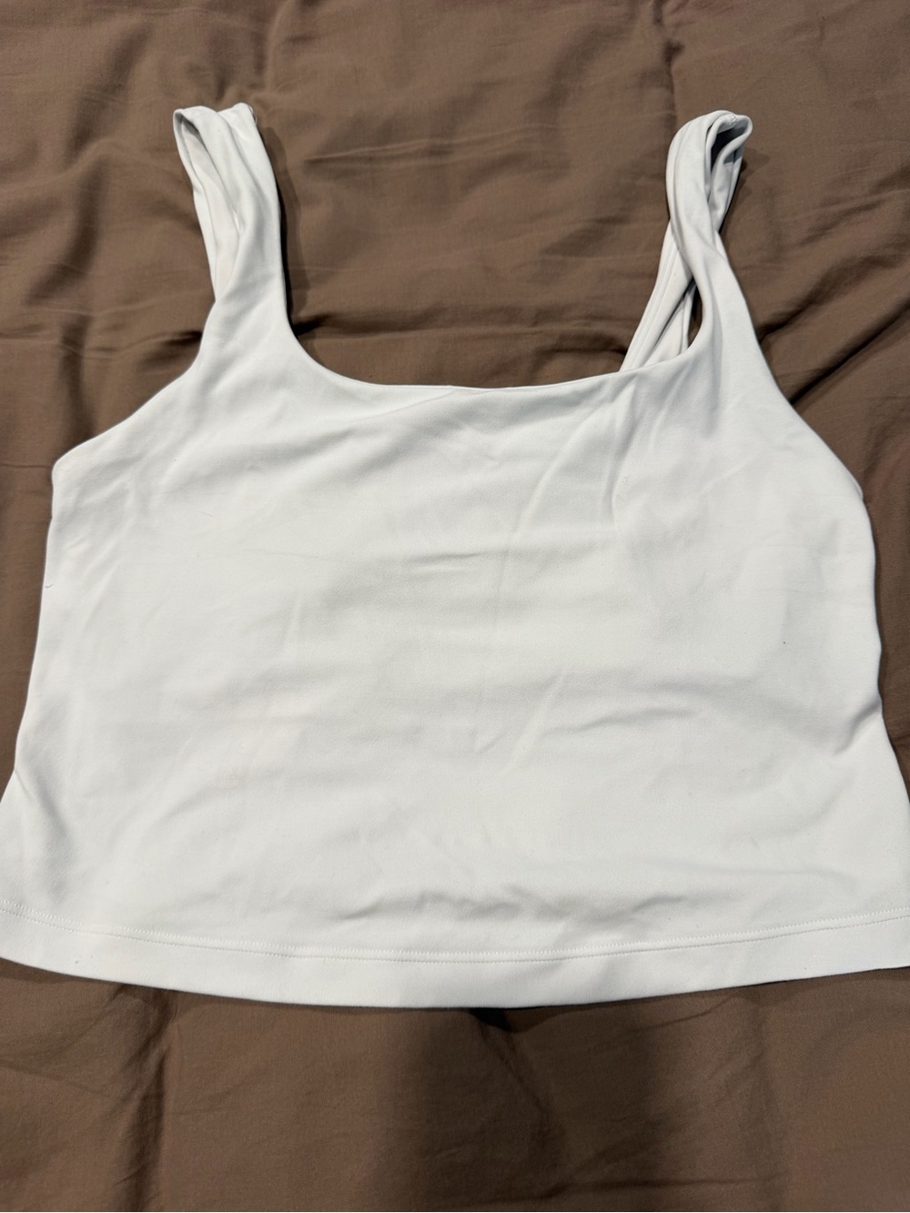 Athleta White Square-Neck Tank Crop